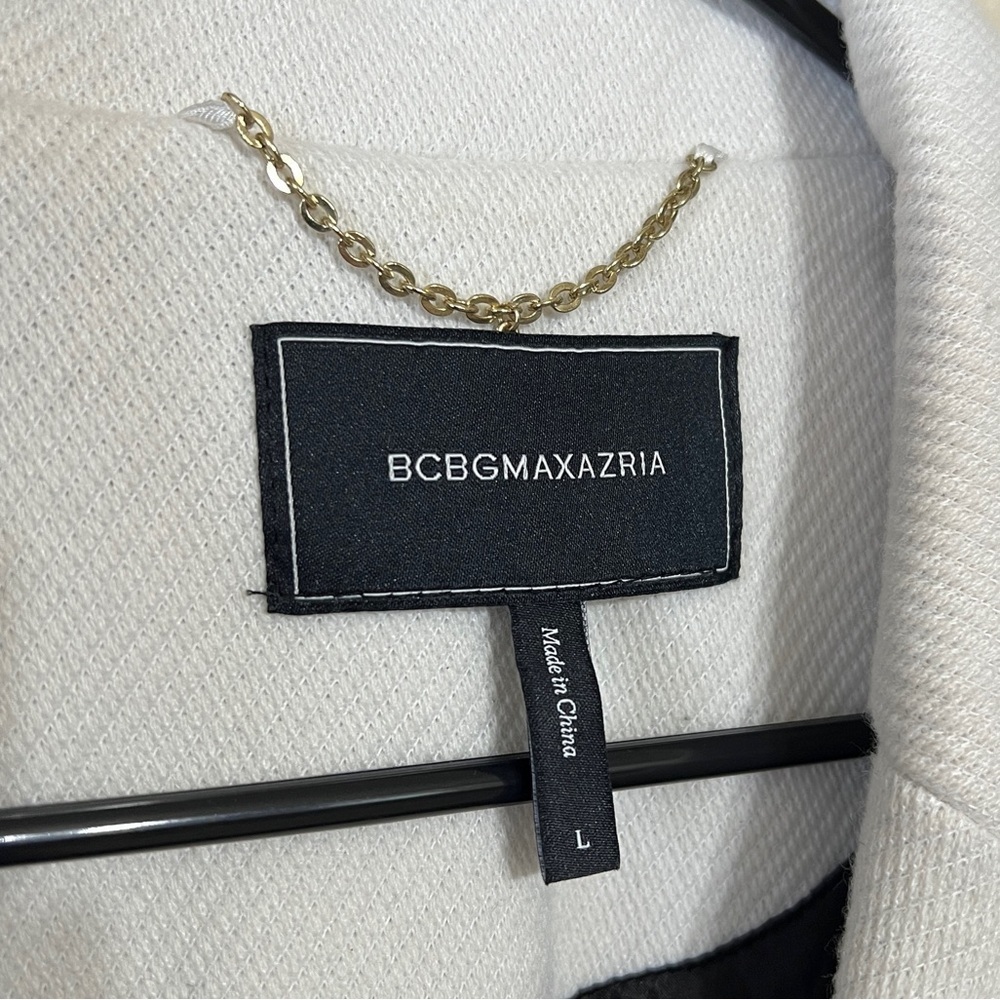 BCBGMAXAZRIA Women’s Ivory Color Long Jacket Pea Coat Size Large - Picture 6 of 7